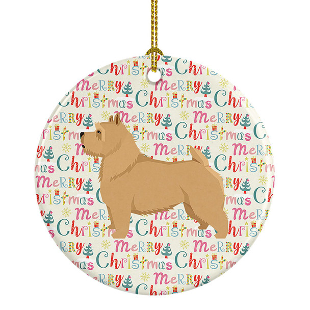 Norwich Terrier Merry Christmas Ceramic Ornament product image at NuMercy