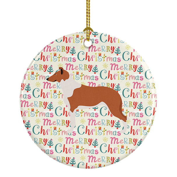 Smooth Collie Merry Christmas Ceramic Ornament product image at NuMercy