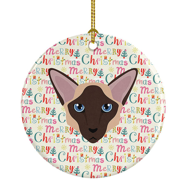 Colorpoint Longhair Cat Christmas Ceramic Ornament WDK2321 product image at NuMercy