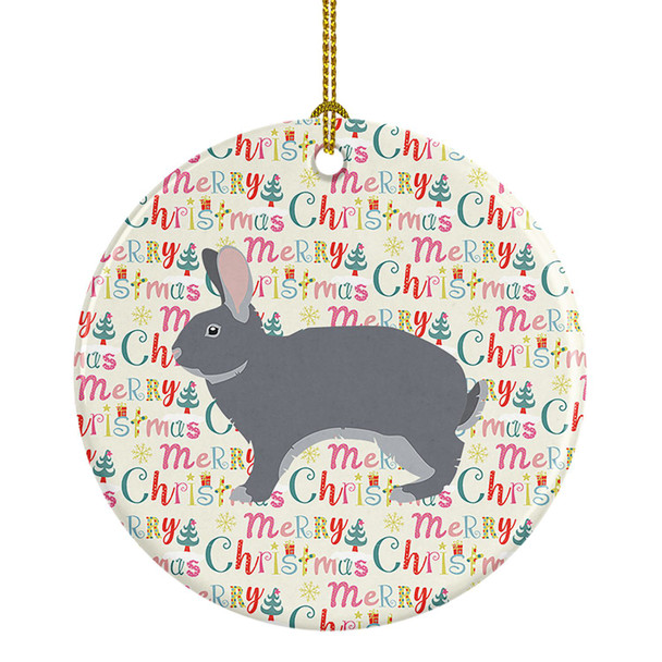Giant Chinchilla Rabbit Christmas Ceramic Ornament product image at NuMercy