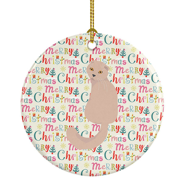 Scottish Fold Cat Christmas Ceramic Ornament WDK2446 product image at NuMercy