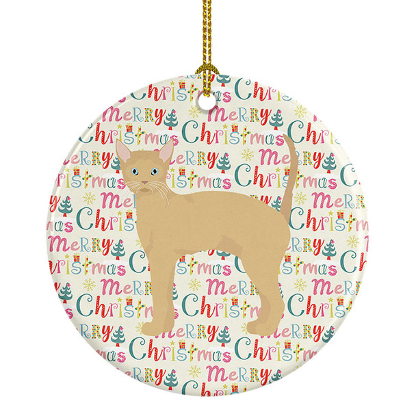 German Rex #2 Cat Christmas Ceramic Ornament product image at NuMercy