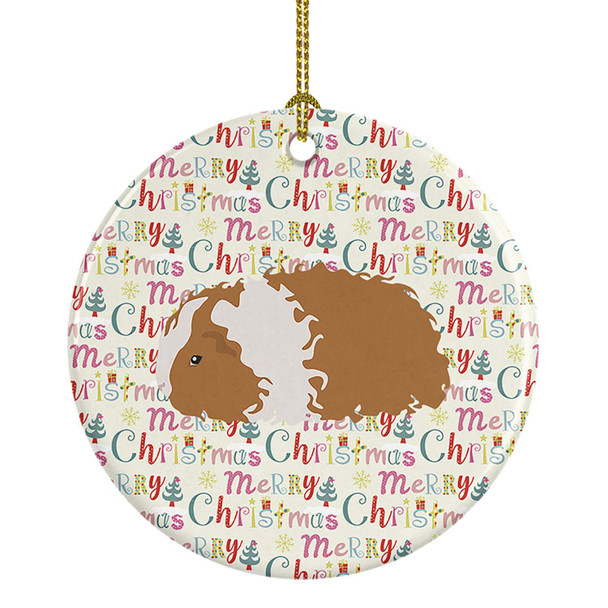 Texel Guinea Pig Christmas Ceramic Ornament product image at NuMercy
