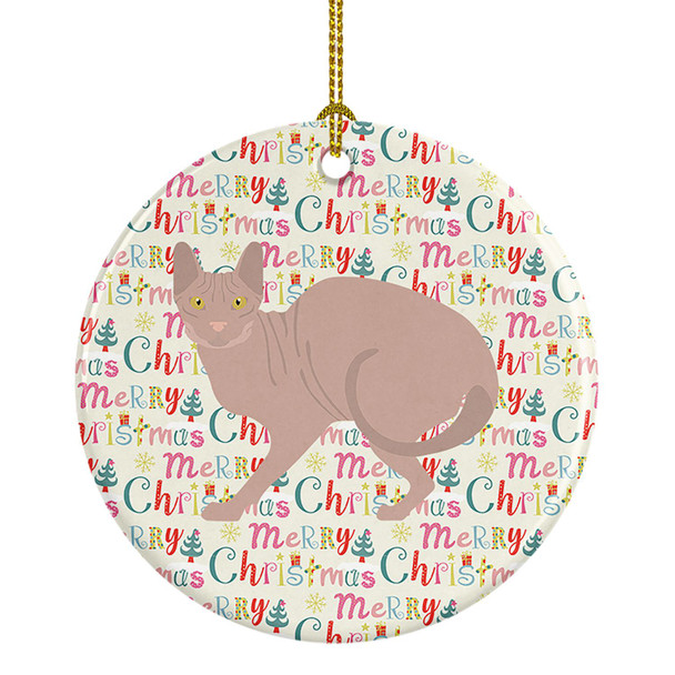 Don Sphynx #3 Cat Christmas Ceramic Ornament product image at NuMercy