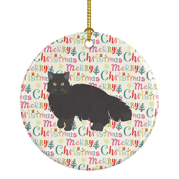Black Persian Traditional Cat Christmas Ceramic Ornament WDK2603 product image at NuMercy