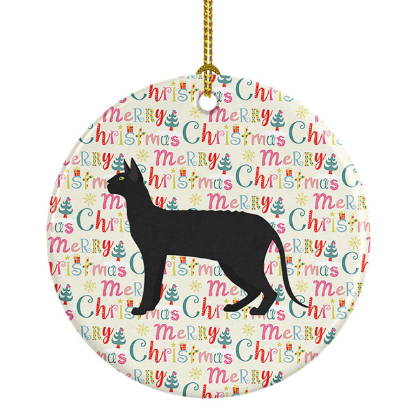 Black Cornish Rex Cat Christmas Ceramic Ornament WDK2520 product image at NuMercy