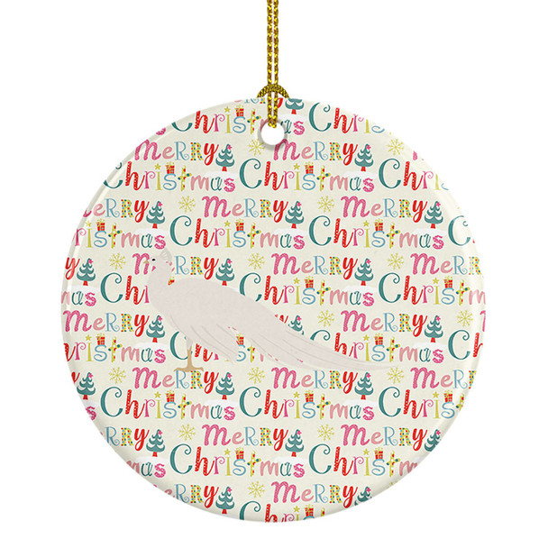 White Peacock Peafowl Christmas Ceramic Ornament product image at NuMercy