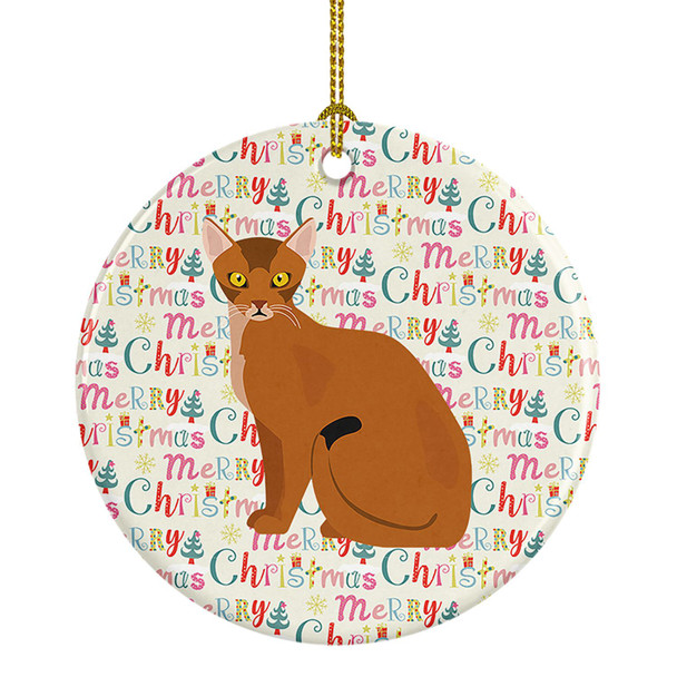 Abyssinian Cat Christmas Ceramic Ornament WDK2396 product image at NuMercy