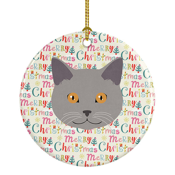 Chartreux Cat Christmas Ceramic Ornament WDK2317 product image at NuMercy