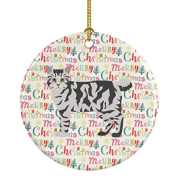 American Bobtail #1 Cat Christmas Ceramic Ornament product image at NuMercy
