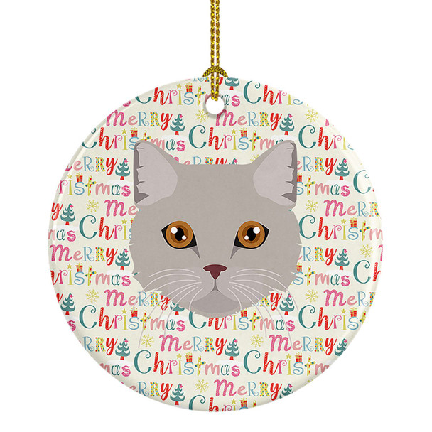 Brazilian Semi Longhair Cat Christmas Ceramic Ornament product image at NuMercy