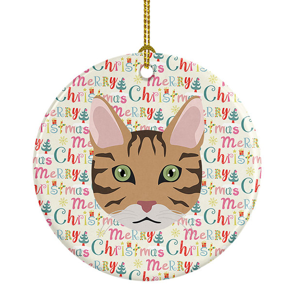 California Spangled Cat Christmas Ceramic Ornament WDK2315 product image at NuMercy
