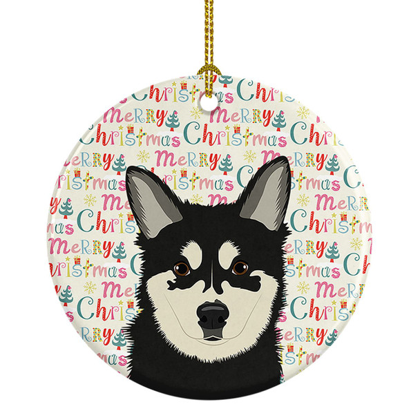 Shiba Inu Husky Mix Christmas Ceramic Ornament product image at NuMercy