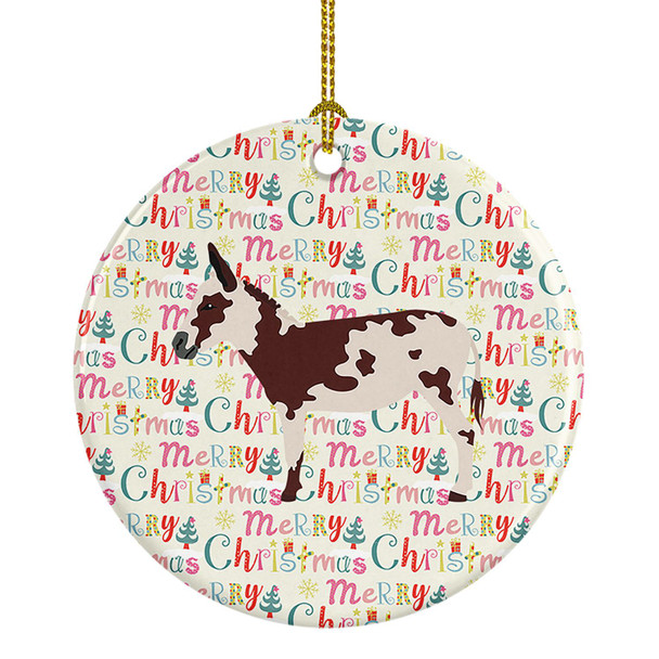 American Spotted Donkey Christmas Ceramic Ornament product image at NuMercy