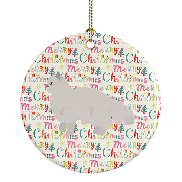 White Persian Traditional Cat Christmas Ceramic Ornament WDK2604 product image at NuMercy