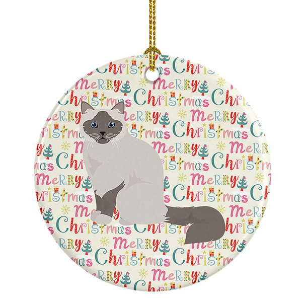 Birman Cat Christmas Ceramic Ornament WDK2405 product image at NuMercy