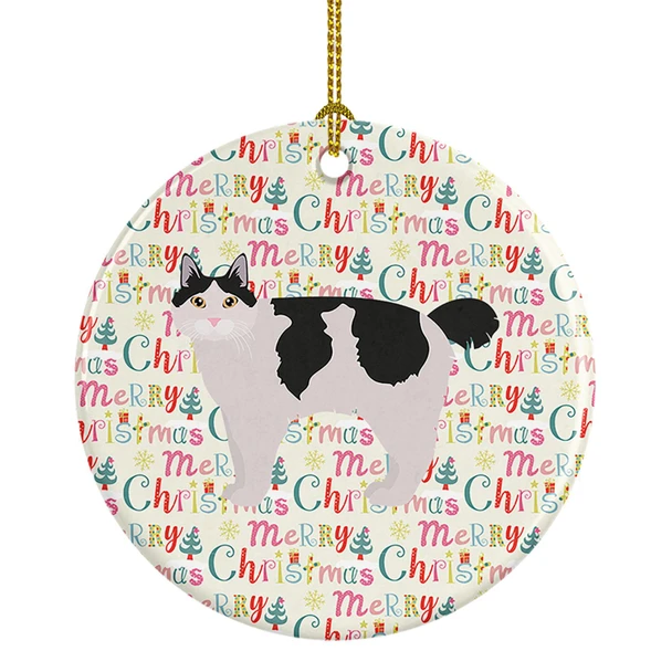 Kurilian Bobtail #2 Cat Christmas Ceramic Ornament product image at NuMercy