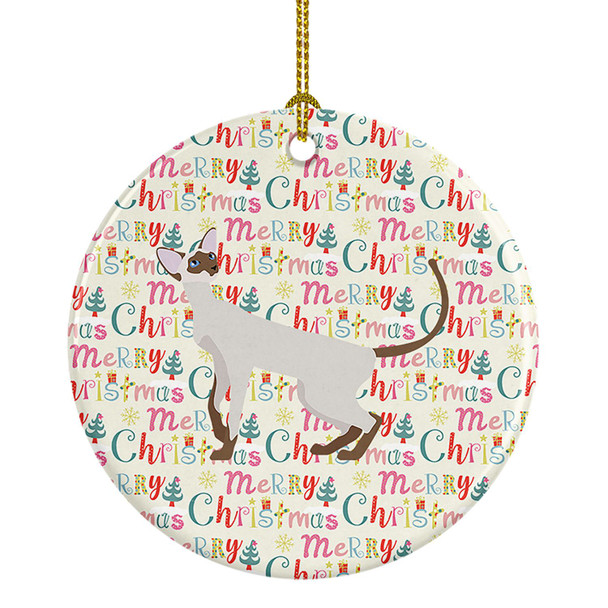Colorpoint Shorthair Cat Christmas Ceramic Ornament WDK2517 product image at NuMercy