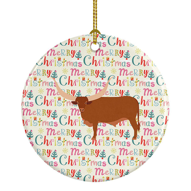 Ankole-Watusu Cow Christmas Ceramic Ornament product image at NuMercy