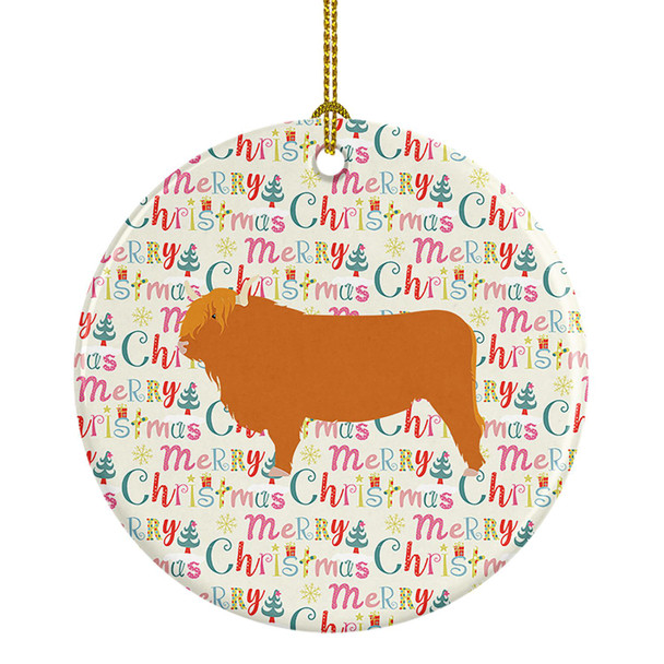 Highland Cow Christmas Ceramic Ornament product image at NuMercy