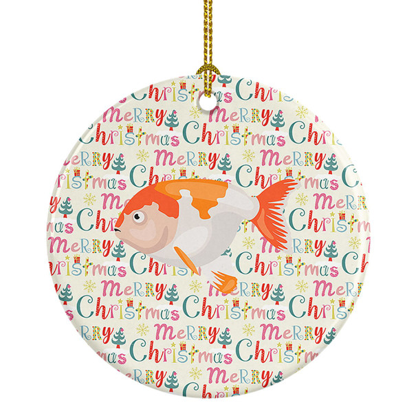 Lionhead Goldfish Christmas Ceramic Ornament product image at NuMercy
