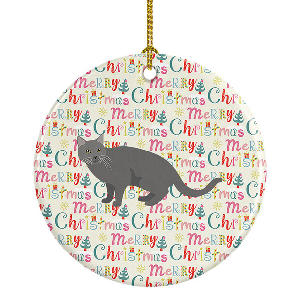 Chartreux #1 Cat Christmas Ceramic Ornament product image at NuMercy
