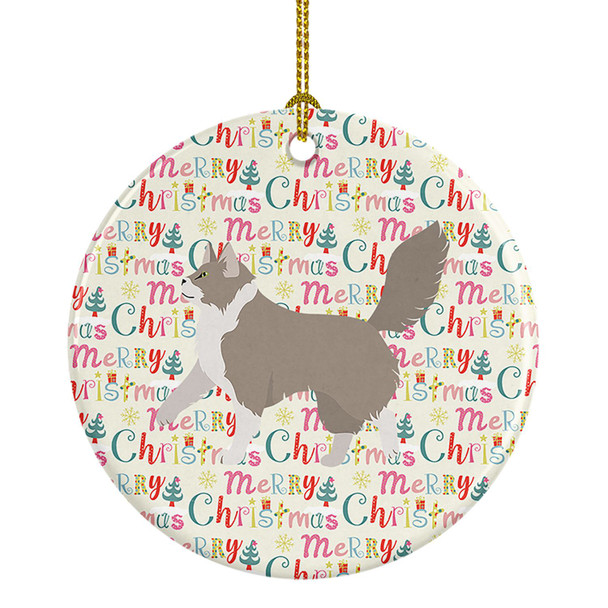 Asian Semi Longhaired Cat Christmas Ceramic Ornament WDK2484 product image at NuMercy