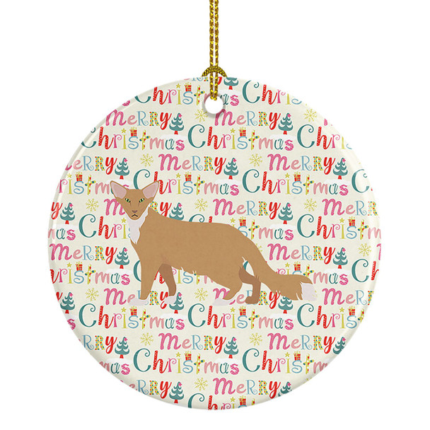 Oriental Longhair #2 Cat Christmas Ceramic Ornament product image at NuMercy