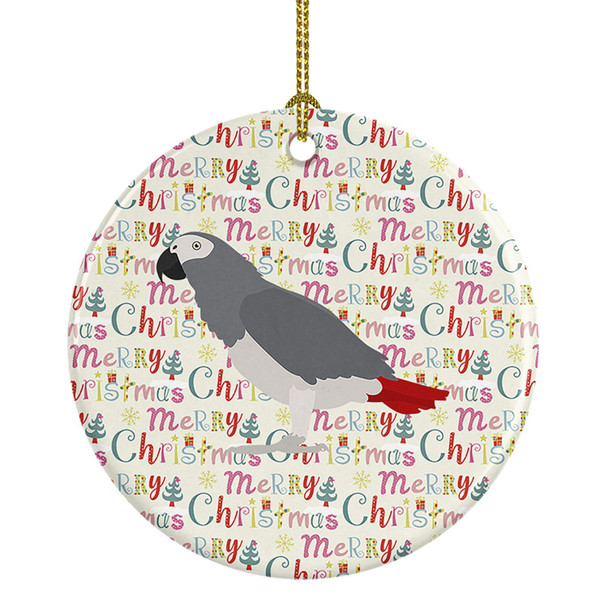 African Grey Parrot Christmas Ceramic Ornament product image at NuMercy