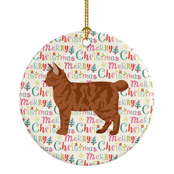 American Bobtail #2 Cat Christmas Ceramic Ornament product image at NuMercy