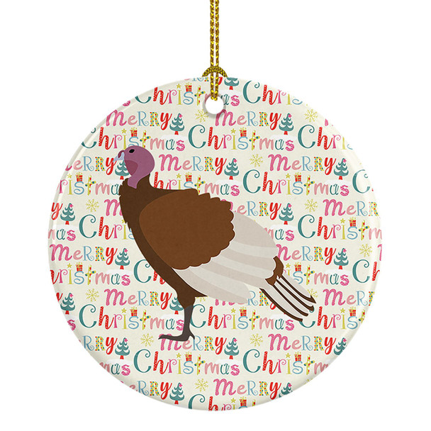 Bourbon Red Turkey Hen Christmas Ceramic Ornament product image at NuMercy