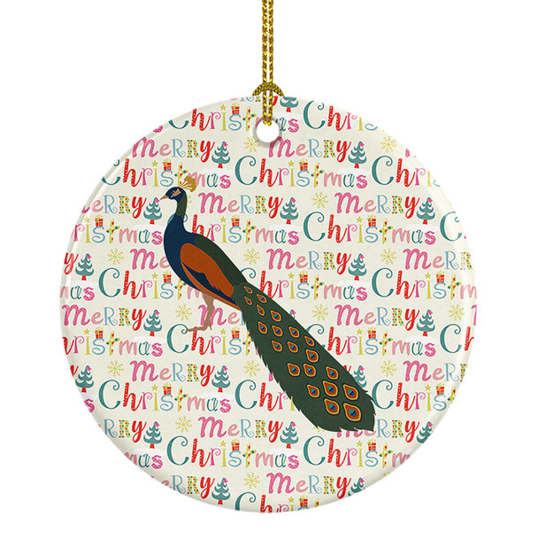 Indian Peacock Peafowl Christmas Ceramic Ornament product image at NuMercy