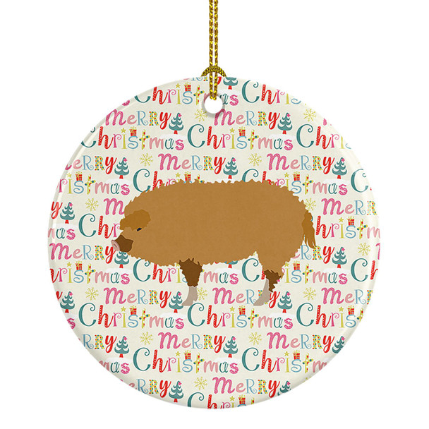 Hungarian Mangalica Pig Christmas Ceramic Ornament product image at NuMercy
