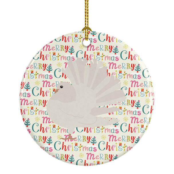 Silver Fantail Pigeon Christmas Ceramic Ornament product image at NuMercy