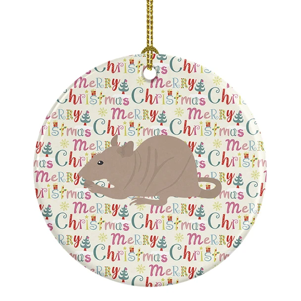 Fuzz Rat Christmas Ceramic Ornament product image at NuMercy