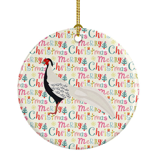Silver Pheasant Christmas Ceramic Ornament product image at NuMercy