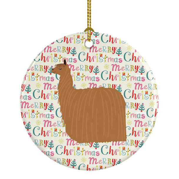 Alpaca Suri Christmas Ceramic Ornament product image at NuMercy