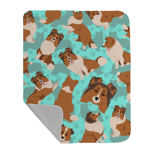 Sheltie Artwork Pattern Quilted Throw Blanket 50" x 60" product image at NuMercy