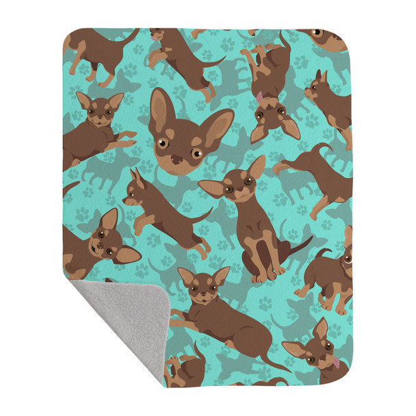 Chocolate Chihuahua Artwork Pattern Quilted Throw Blanket 50" x 60" product image at NuMercy