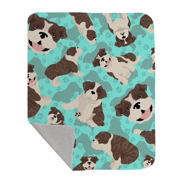 Brindle English Bulldog Artwork Pattern Quilted Throw Blanket 50" x 60" product image at NuMercy