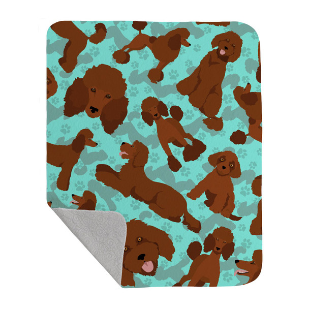 Chocolate Standard Poodle Artwork Pattern Quilted Throw Blanket 50" x 60" product image at NuMercy