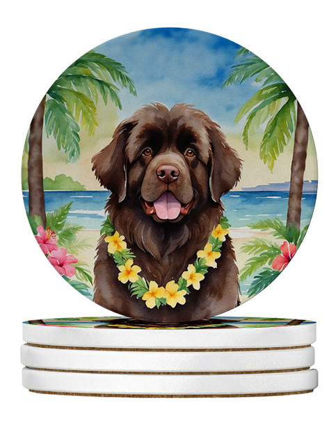 Newfoundland Luau Large Sandstone Absorbent Round Coasters Pack of 4 DAC6478 product image at NuMercy