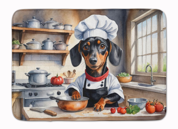 Dachshund The Chef Memory Foam Bath/Kitchen Mat product image at NuMercy