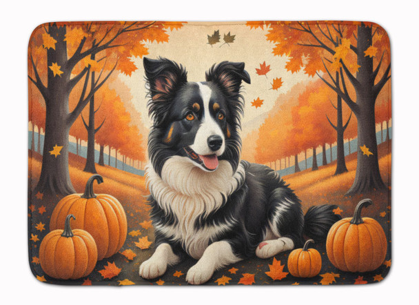 Border Collie Fall Memory Foam Bath/Kitchen Mat product image at NuMercy