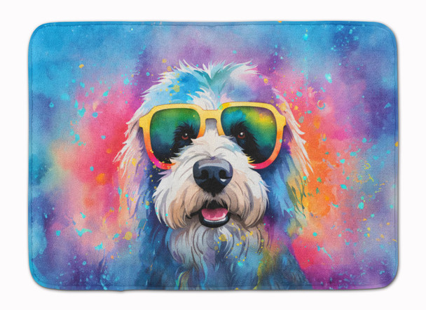Old English Sheepdog Hippie Dawg Memory Foam Bath/Kitchen Mat DAC2536 product image at NuMercy