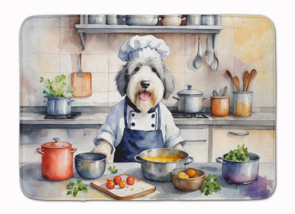 Old English Sheepdog The Chef Memory Foam Bath/Kitchen Mat product image at NuMercy