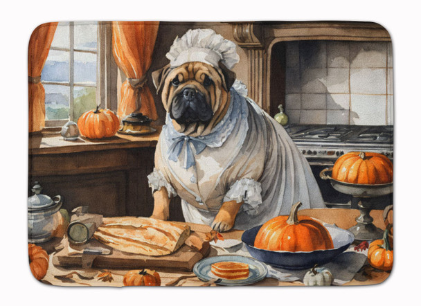 Shar Pei Fall Kitchen Pumpkins Memory Foam Bath/Kitchen Mat product image at NuMercy