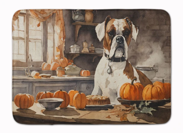 Boxer Fall Kitchen Pumpkins Memory Foam Bath/Kitchen Mat DAC1750 product image at NuMercy