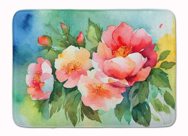 Georgia Cherokee Rose in Watercolor Memory Foam Bath/Kitchen Mat DAC1639 product image at NuMercy