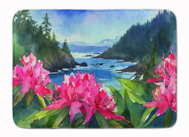 Washington Coast Rhododendrons in Watercolor Memory Foam Bath/Kitchen Mat product image at NuMercy